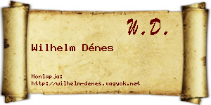 Wilhelm Dénes névjegykártya